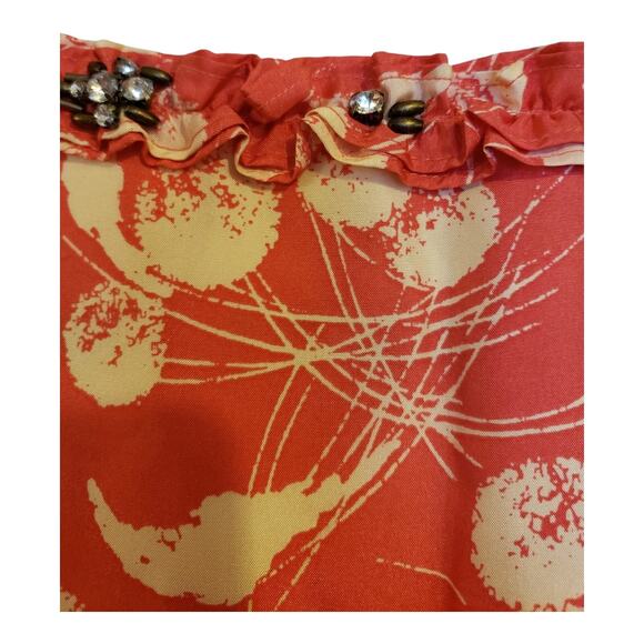 Boden Limited Edition Pink Silk Floral Rhinestone Ruffle Sheath Dress Womens 12 - Picture 4 of 15